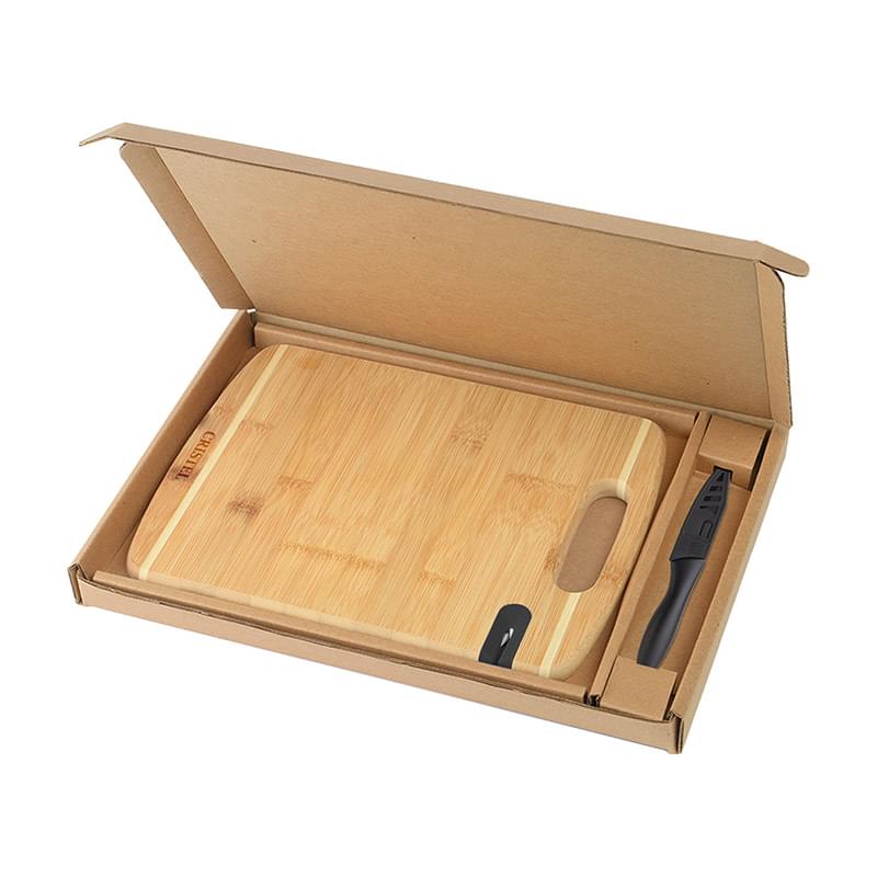 Bamboo Sharpen-It&trade; Cutting Board with Knife Gift Box Set