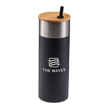 20 oz. Stainless Steel Tumbler with Bamboo Lid & Straw