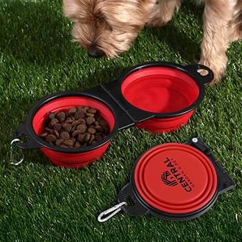 Dual Collapsible Pet Bowl 