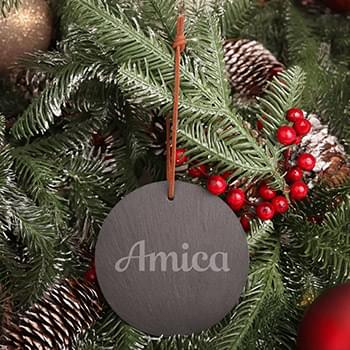Slate Round Ornament
