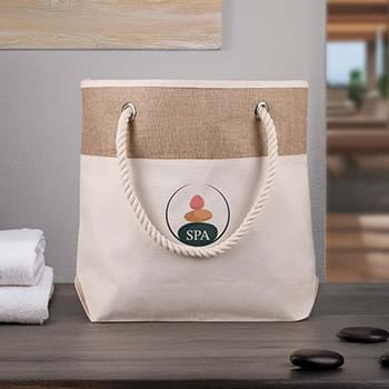 12 oz. Sunriver Cotton Canvas & Jute Rope Tote